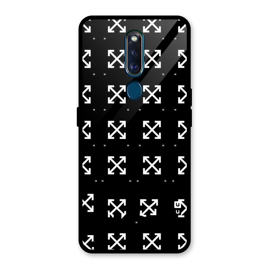 Cross Arrow Black Glass Back Case for Oppo F11 Pro