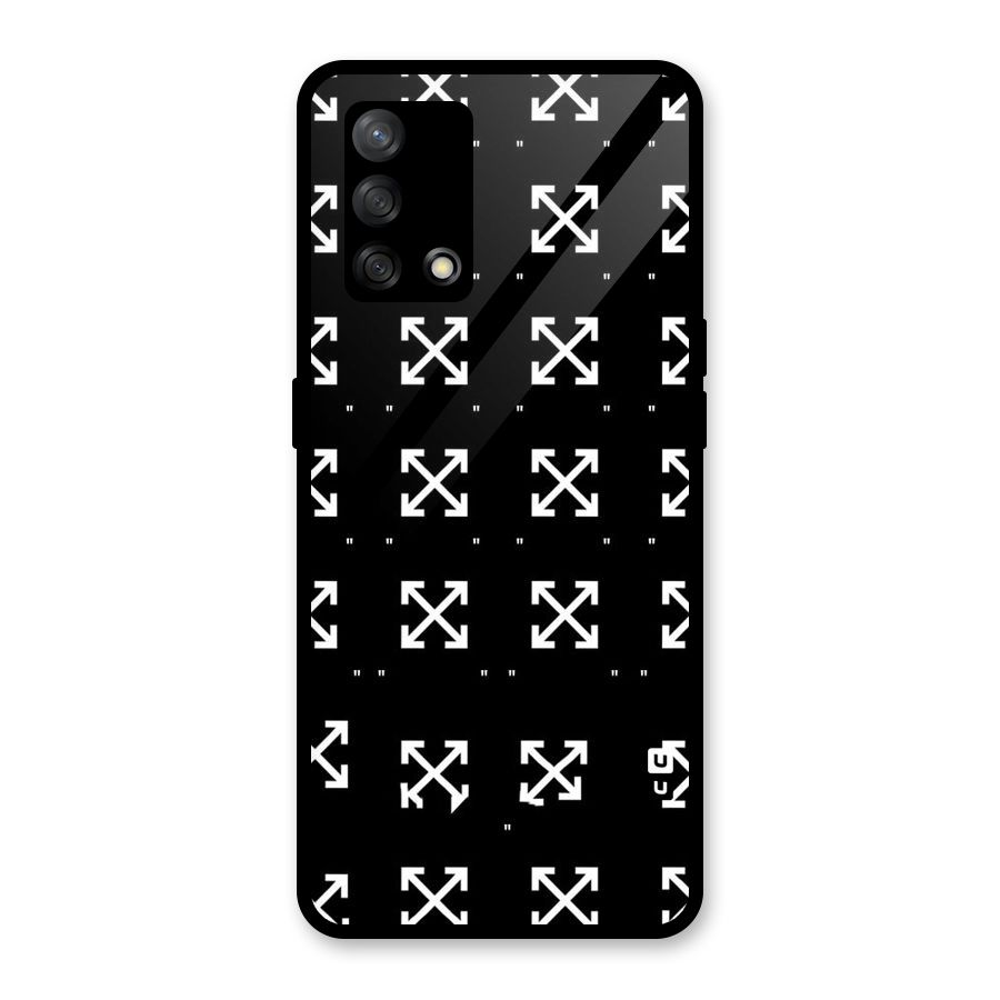 Cross Arrow Black Glass Back Case for Oppo F19