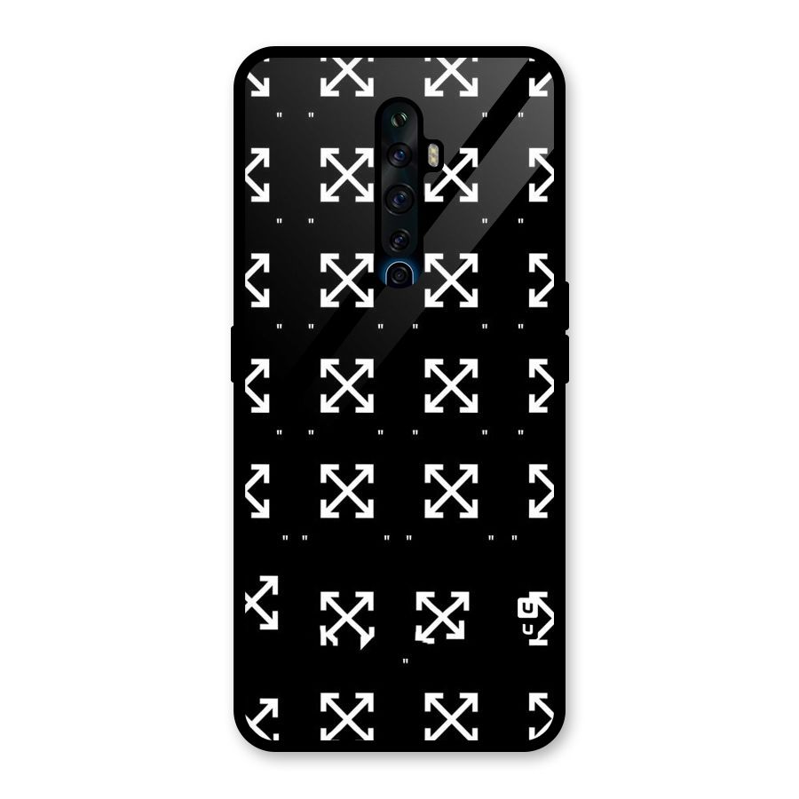 Cross Arrow Black Glass Back Case for Oppo Reno2 F