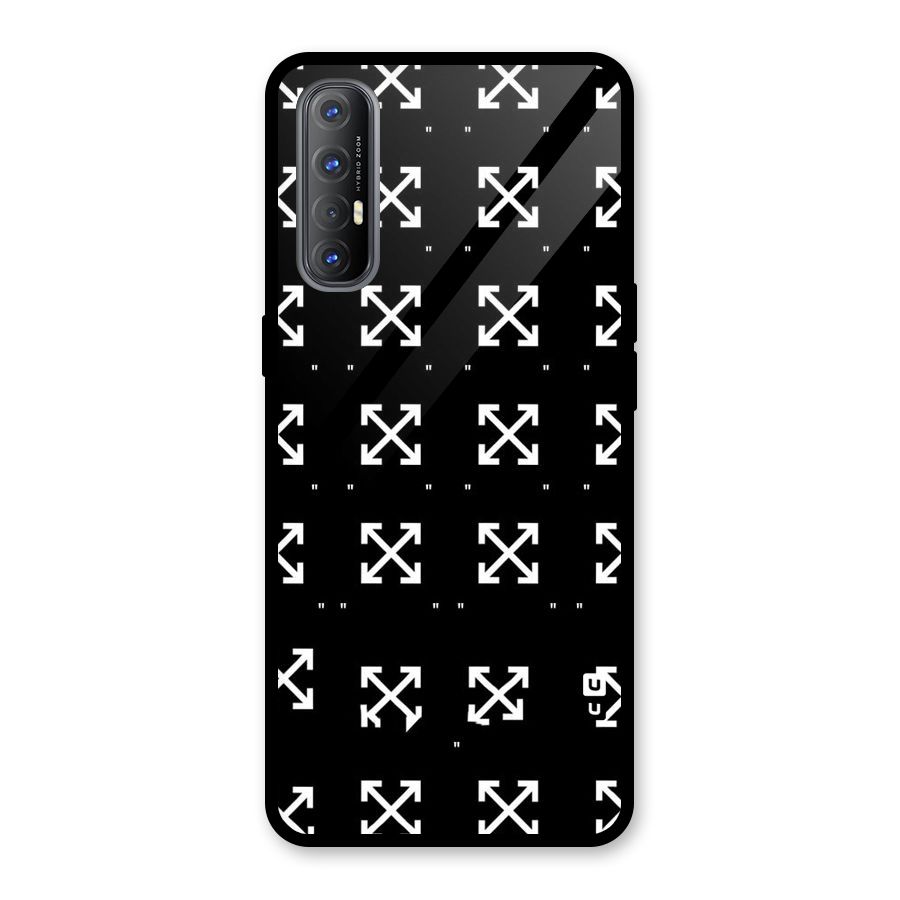 Cross Arrow Black Glass Back Case for Oppo Reno3 Pro