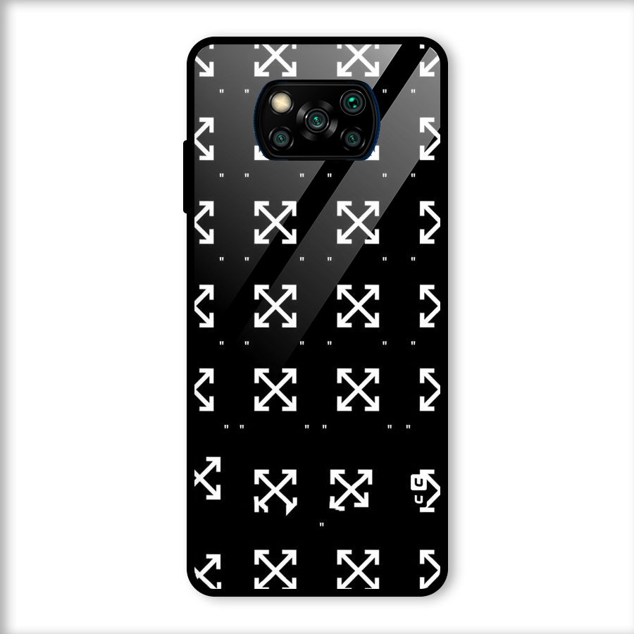 Cross Arrow Black Glass Back Case for Poco X3