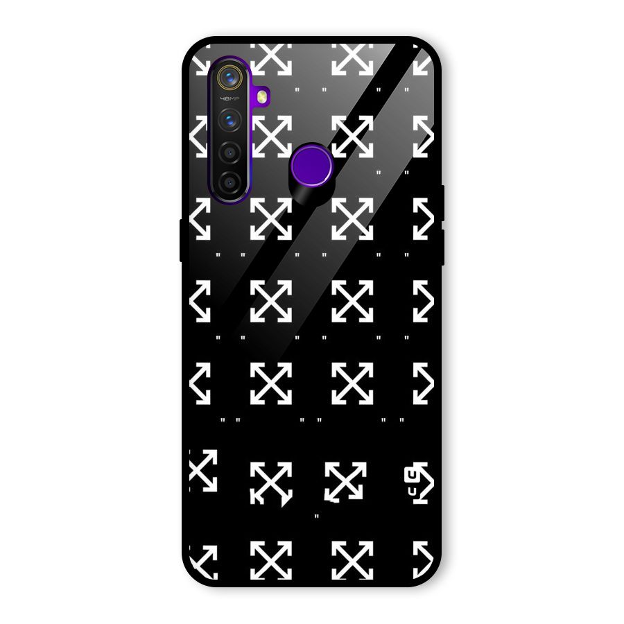 Cross Arrow Black Glass Back Case for Realme 5 Pro