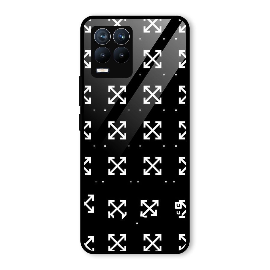 Cross Arrow Black Glass Back Case for Realme 8 Pro