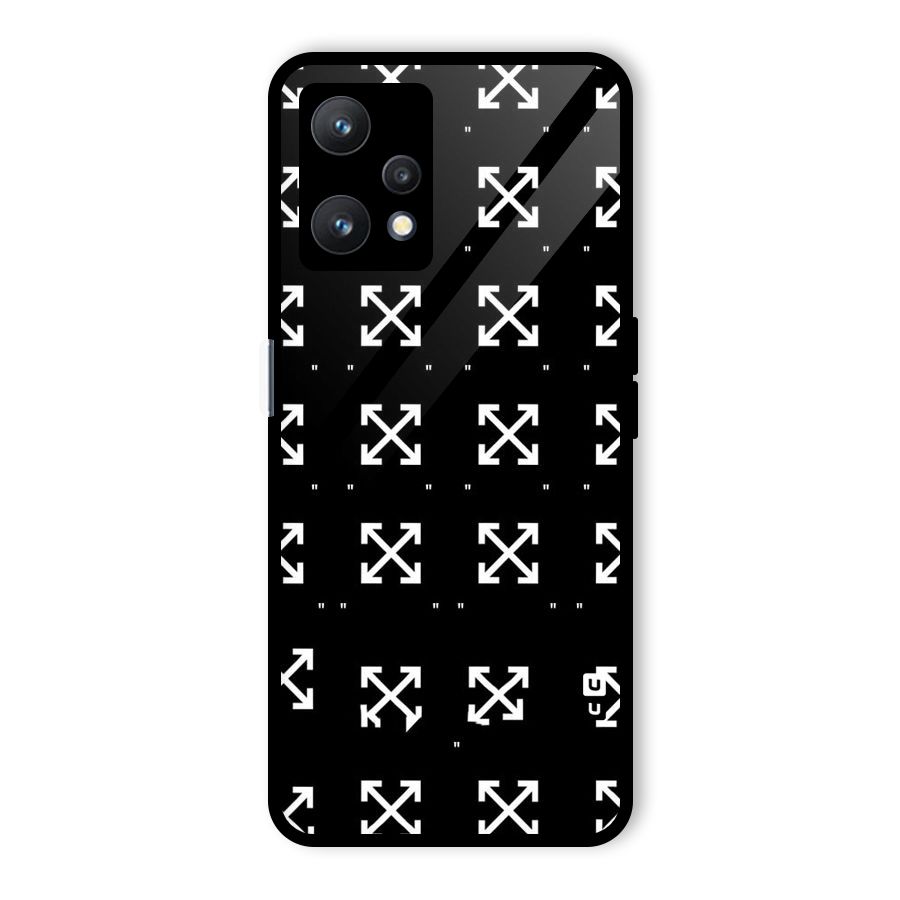 Cross Arrow Black Glass Back Case for Realme 9 Pro 5G
