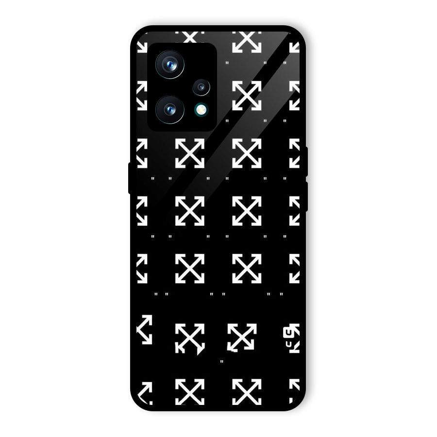 Cross Arrow Black Glass Back Case for Realme 9 Pro Plus 5G