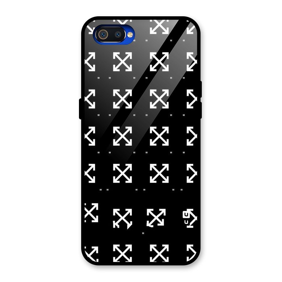Cross Arrow Black Glass Back Case for Realme C2
