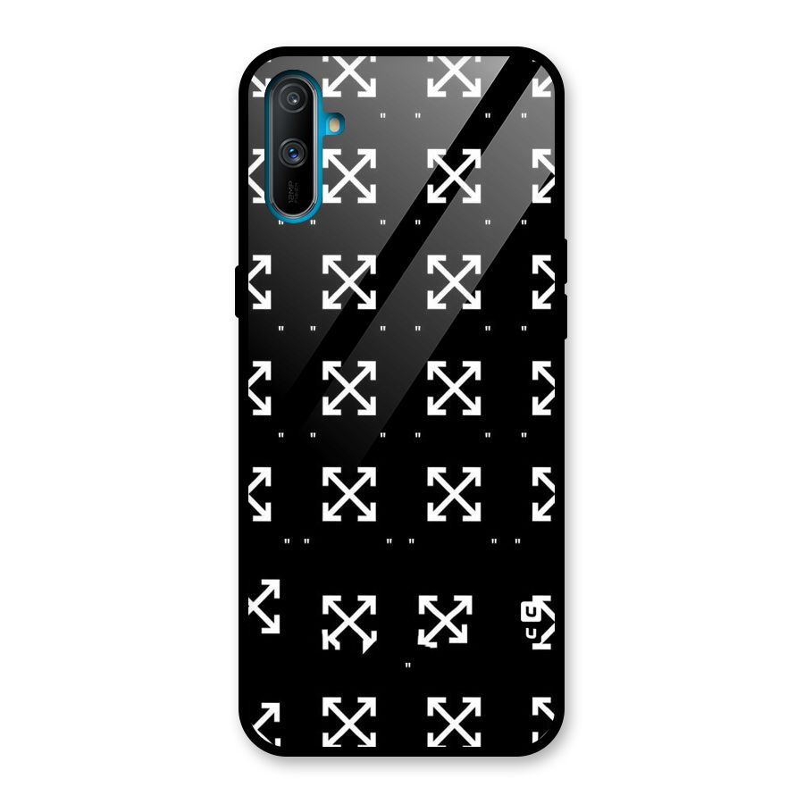 Cross Arrow Black Glass Back Case for Realme C3
