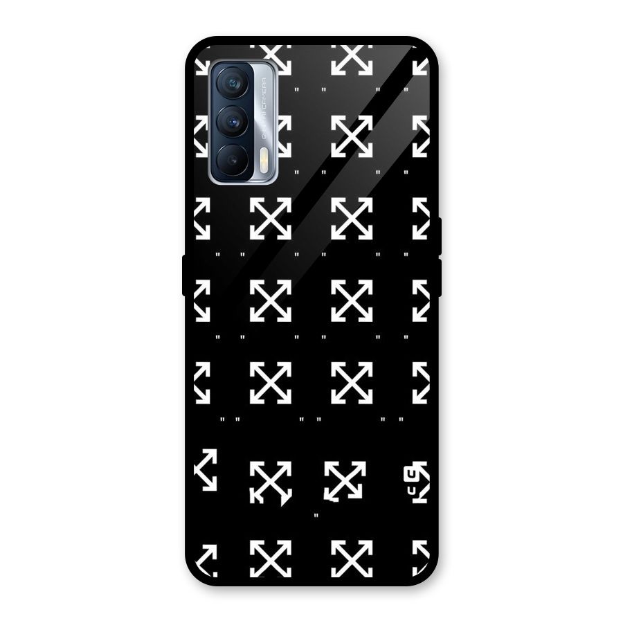 Cross Arrow Black Glass Back Case for Realme X7