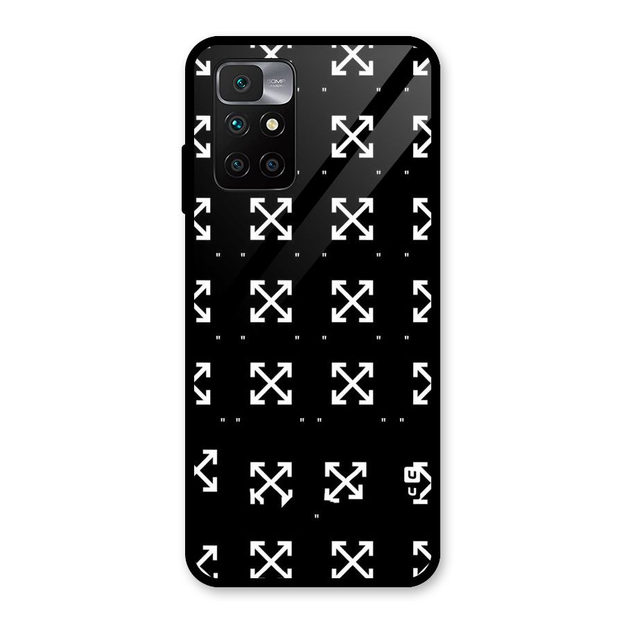 Cross Arrow Black Glass Back Case for Redmi 10 Prime