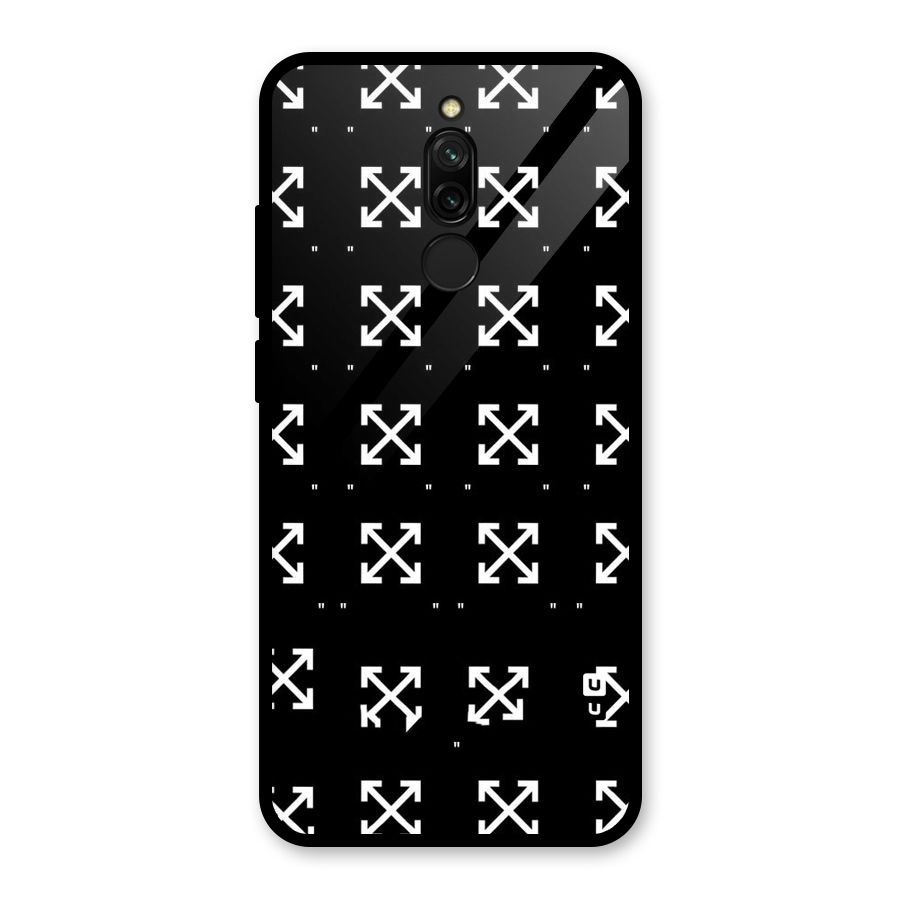 Cross Arrow Black Glass Back Case for Redmi 8