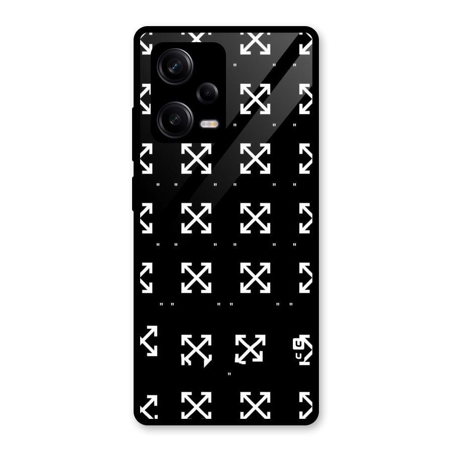 Cross Arrow Black Glass Back Case for Redmi Note 12 Pro