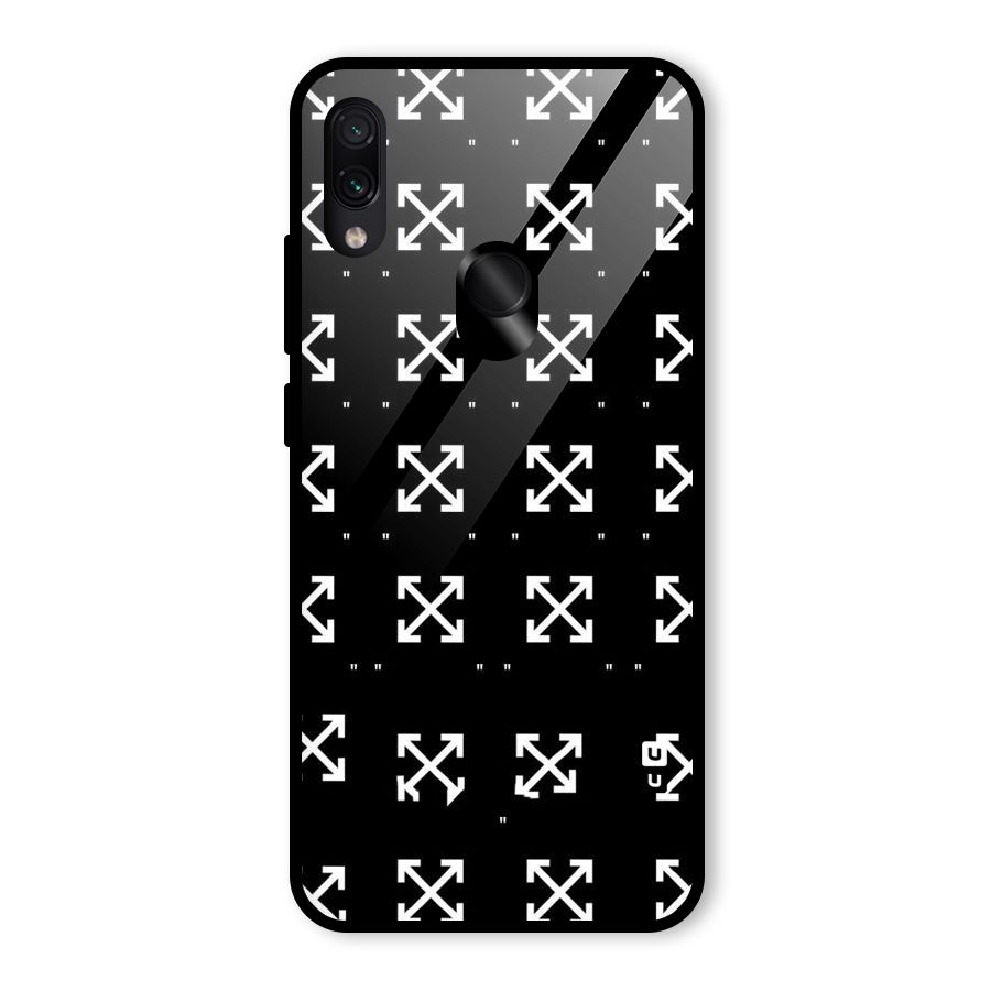 Cross Arrow Black Glass Back Case for Redmi Note 7 Pro