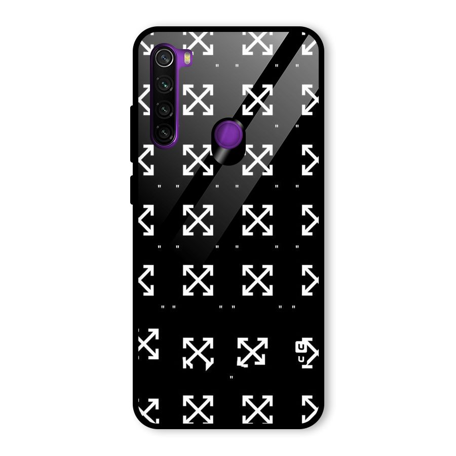 Cross Arrow Black Glass Back Case for Redmi Note 8