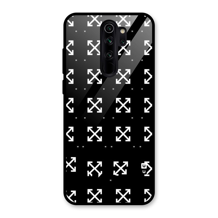 Cross Arrow Black Glass Back Case for Redmi Note 8 Pro