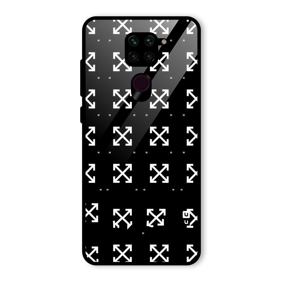 Cross Arrow Black Glass Back Case for Redmi Note 9