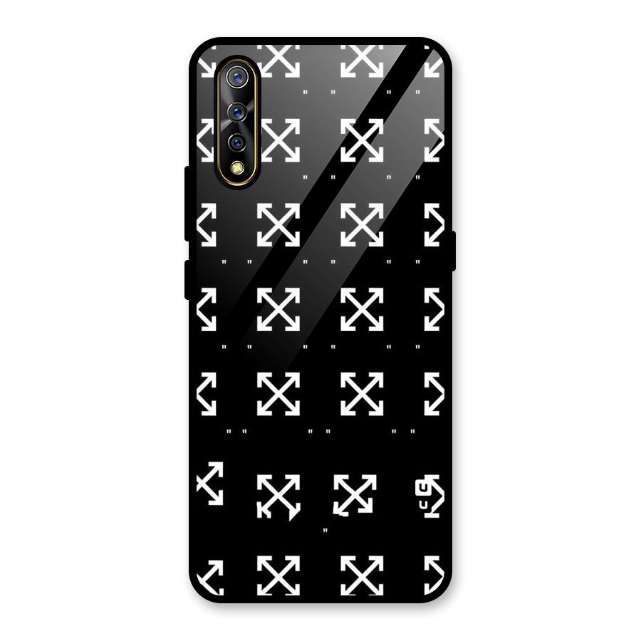 Cross Arrow Black Glass Back Case for Vivo S1