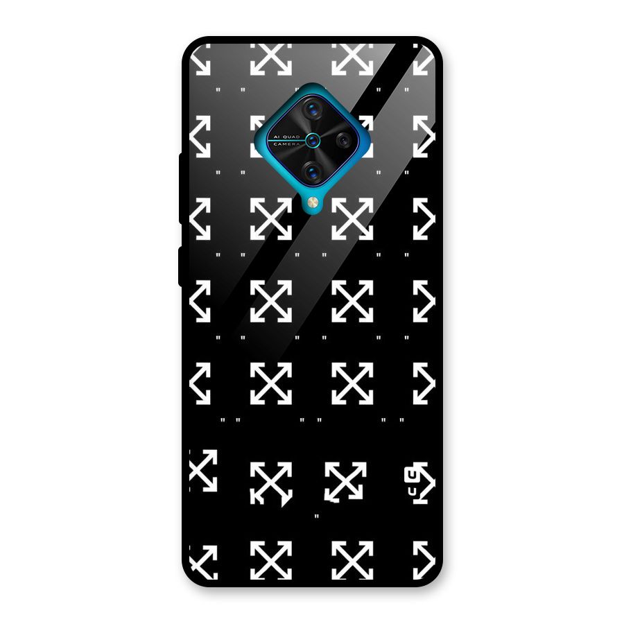 Cross Arrow Black Glass Back Case for Vivo S1 Pro