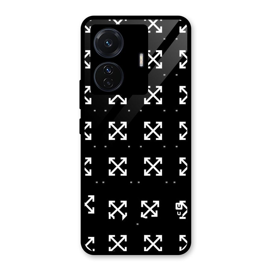 Cross Arrow Black Glass Back Case for Vivo T1 Pro