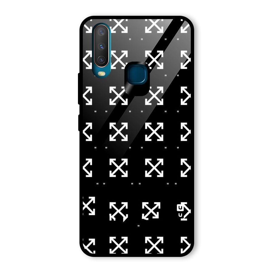 Cross Arrow Black Glass Back Case for Vivo U10