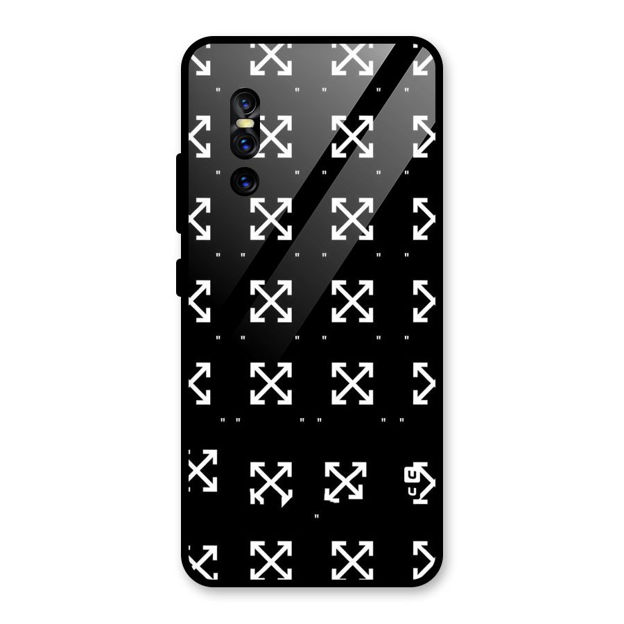 Cross Arrow Black Glass Back Case for Vivo V15 Pro