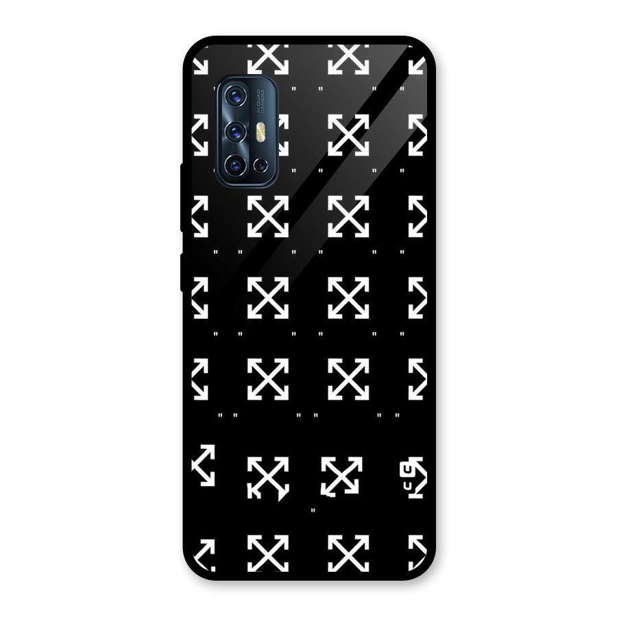 Cross Arrow Black Glass Back Case for Vivo V17