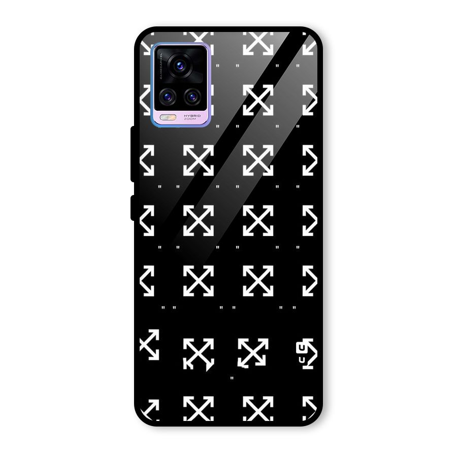 Cross Arrow Black Glass Back Case for Vivo V20 Pro