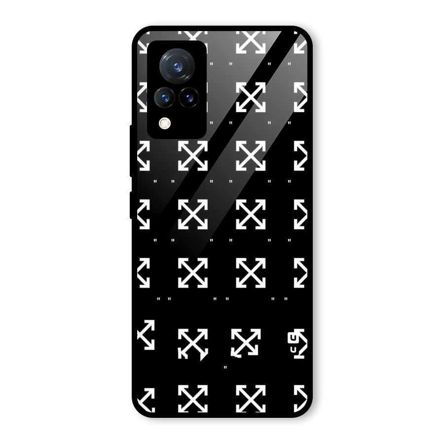 Cross Arrow Black Glass Back Case for Vivo V21 5G