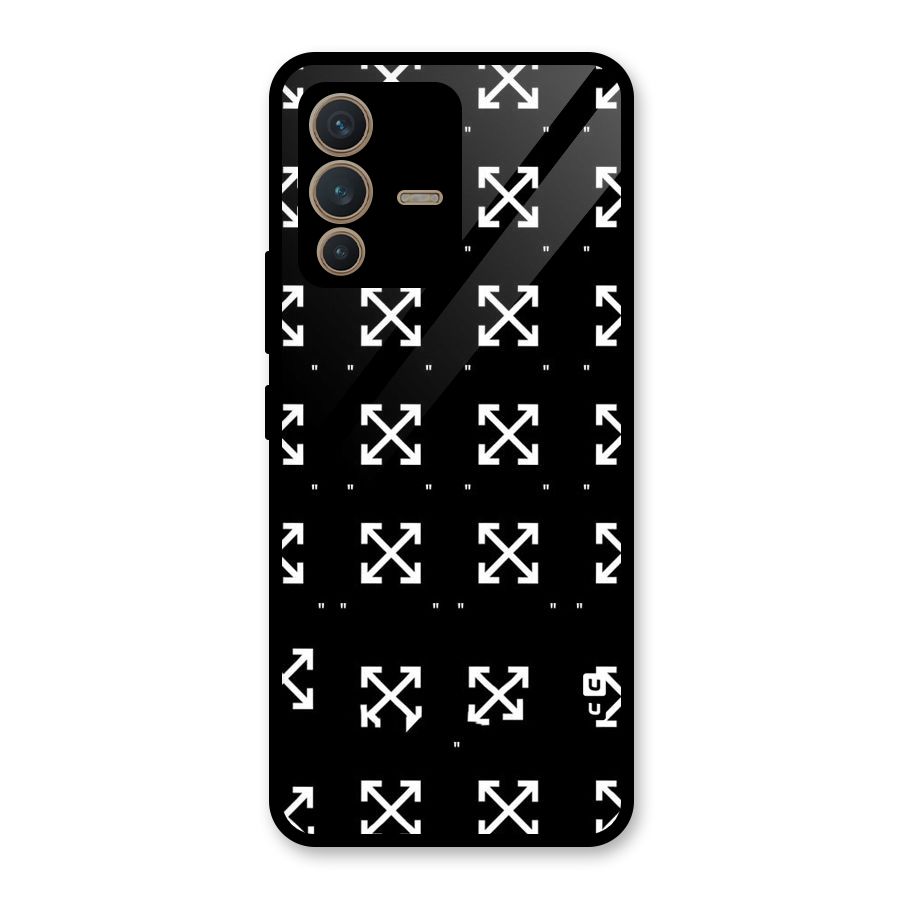Cross Arrow Black Glass Back Case for Vivo V23 5G