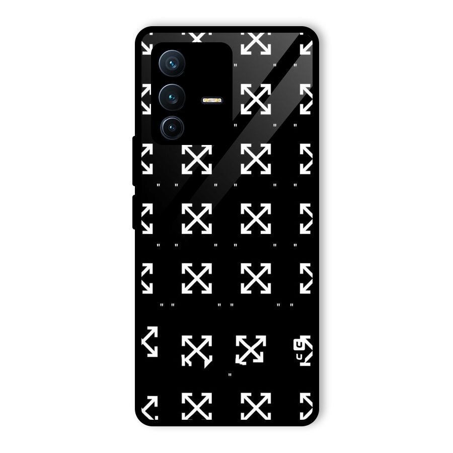 Cross Arrow Black Glass Back Case for Vivo V23 Pro