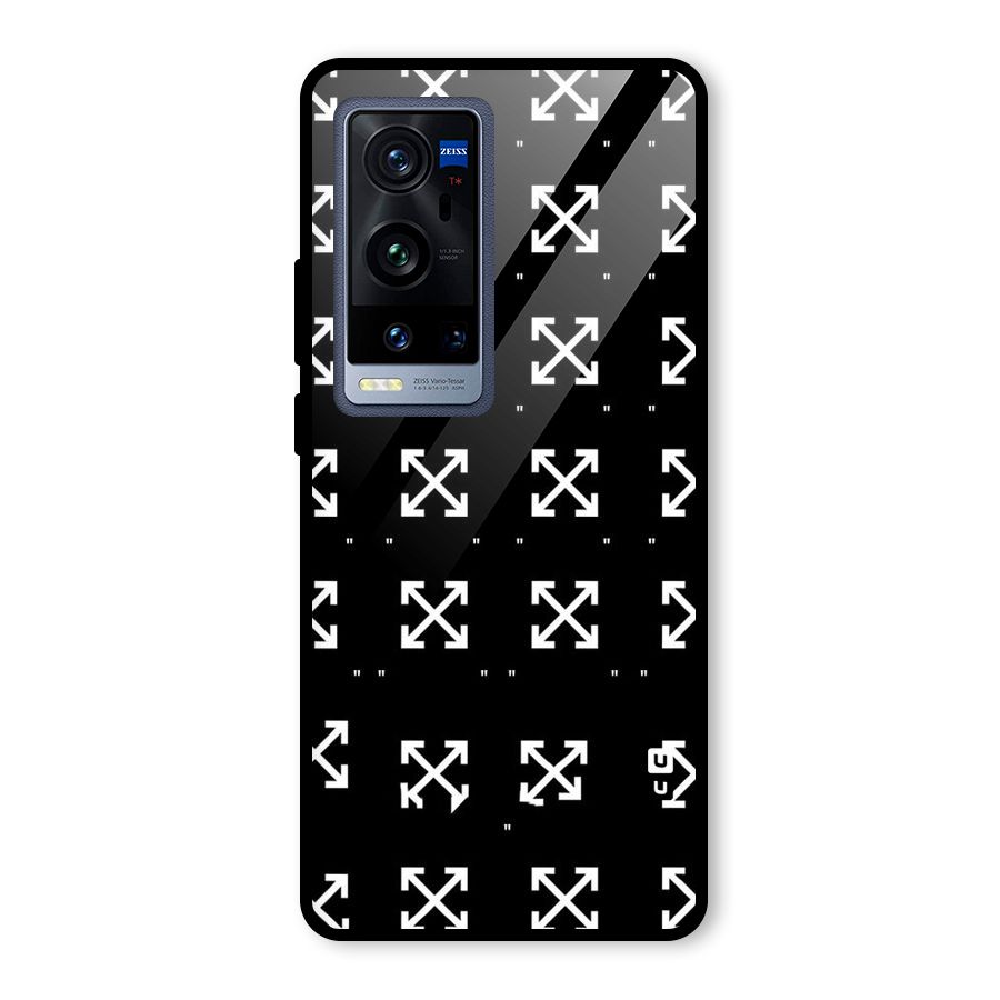 Cross Arrow Black Glass Back Case for Vivo X60 Pro Plus