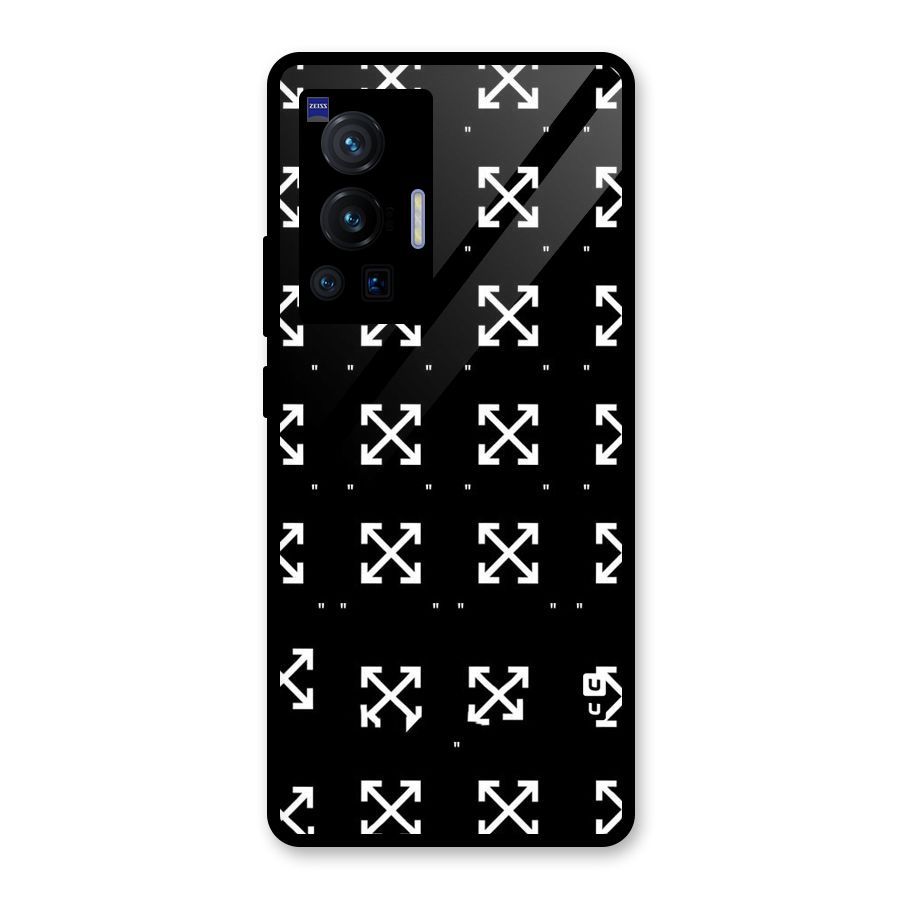 Cross Arrow Black Glass Back Case for Vivo X70 Pro