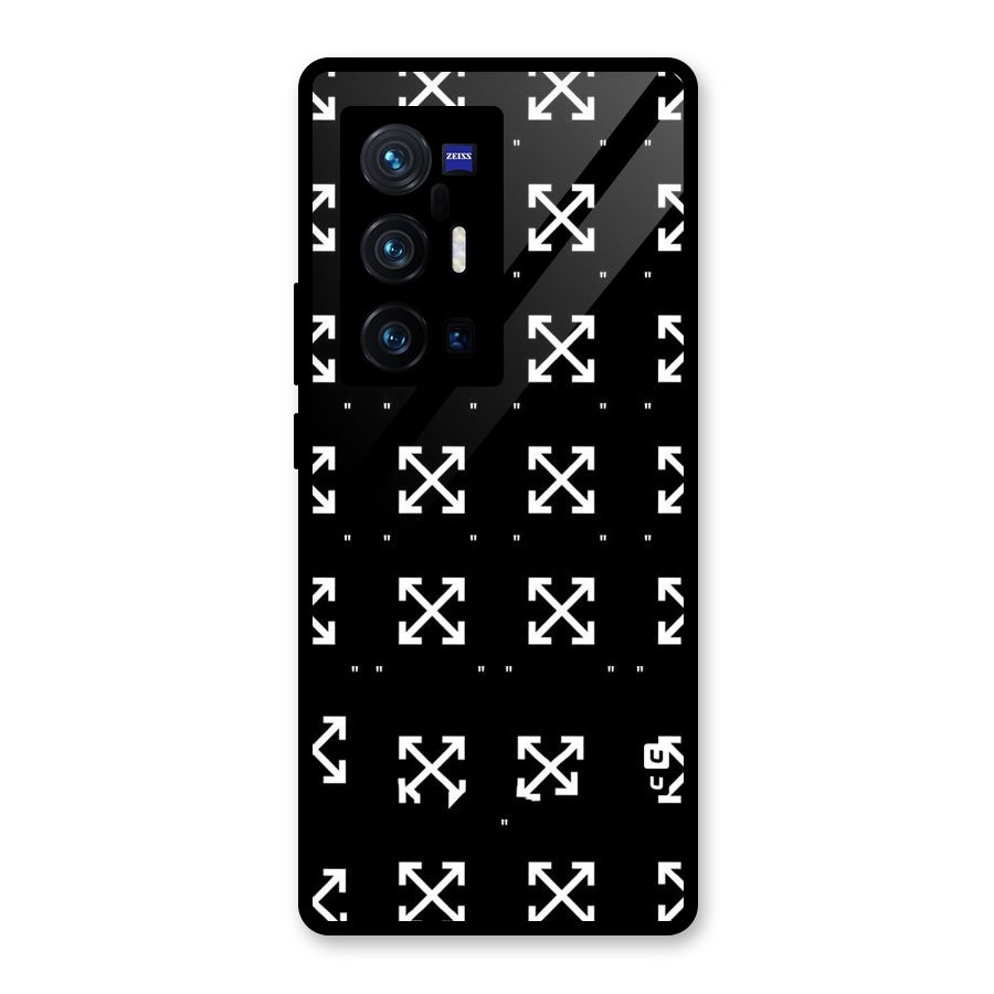 Cross Arrow Black Glass Back Case for Vivo X70 Pro Plus
