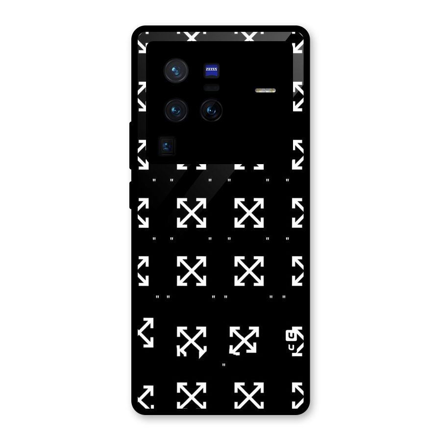 Cross Arrow Black Glass Back Case for Vivo X80 Pro