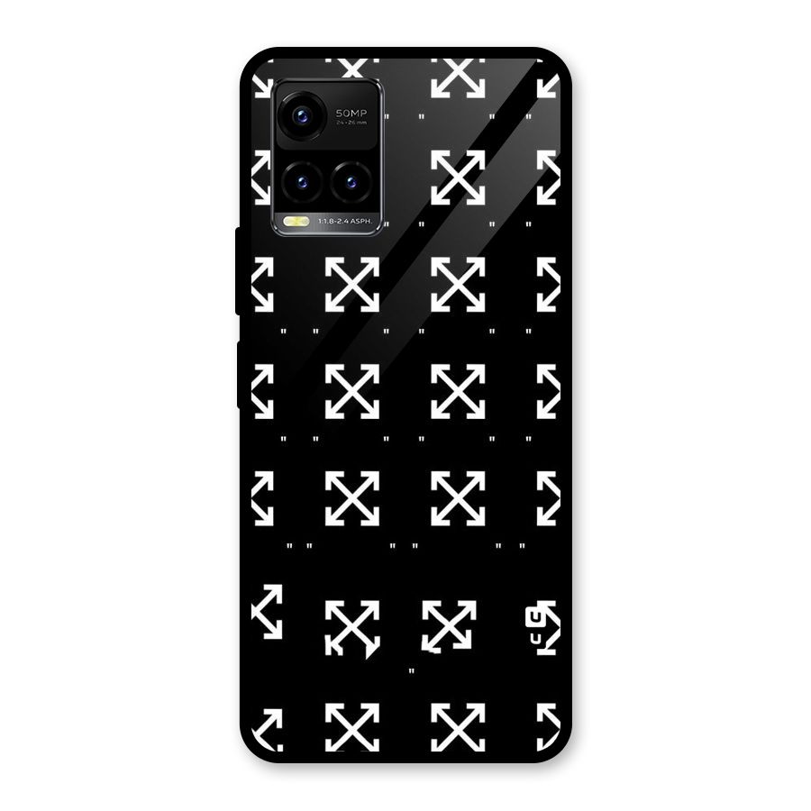 Cross Arrow Black Glass Back Case for Vivo Y21T
