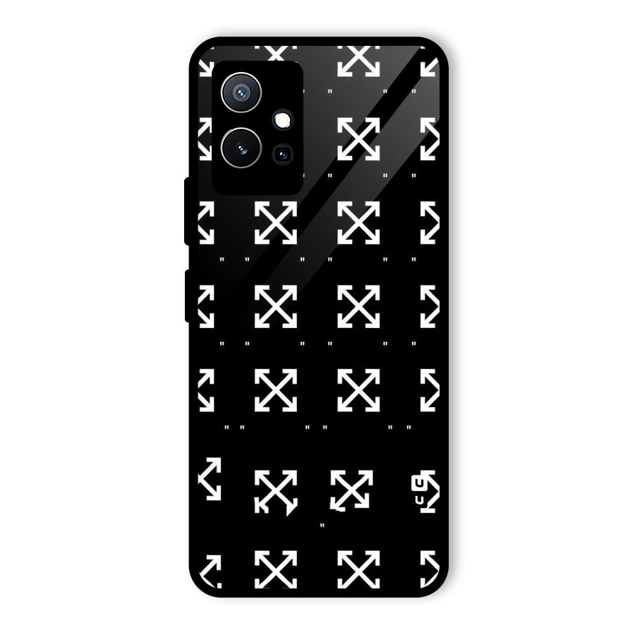 Cross Arrow Black Glass Back Case for Vivo Y75 5G