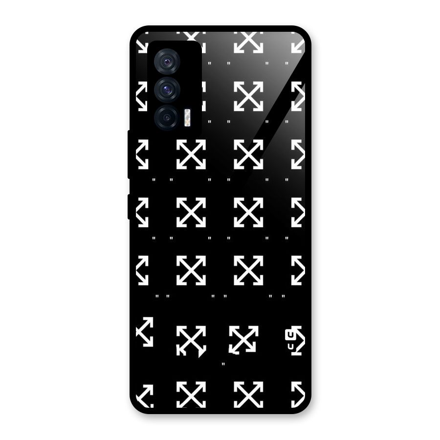 Cross Arrow Black Glass Back Case for Vivo iQOO 7 5G