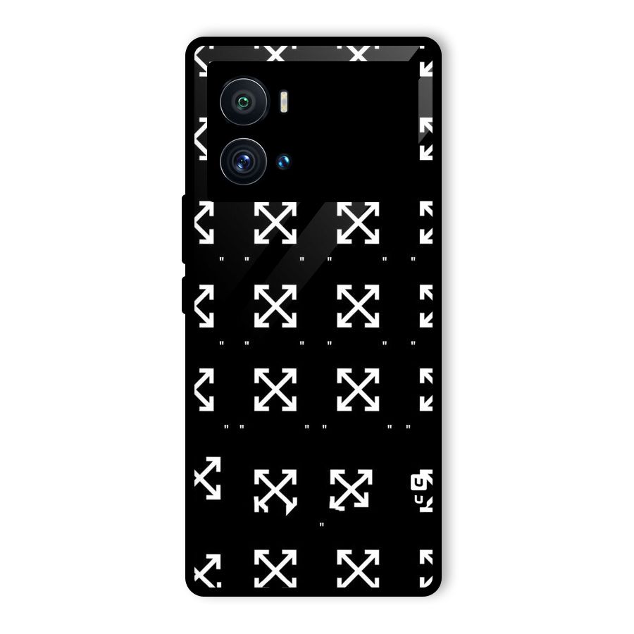 Cross Arrow Black Glass Back Case for Vivo iQOO 9 Pro