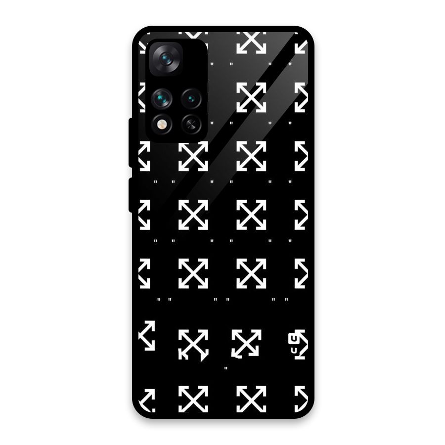 Cross Arrow Black Glass Back Case for Xiaomi 11i HyperCharge 5G