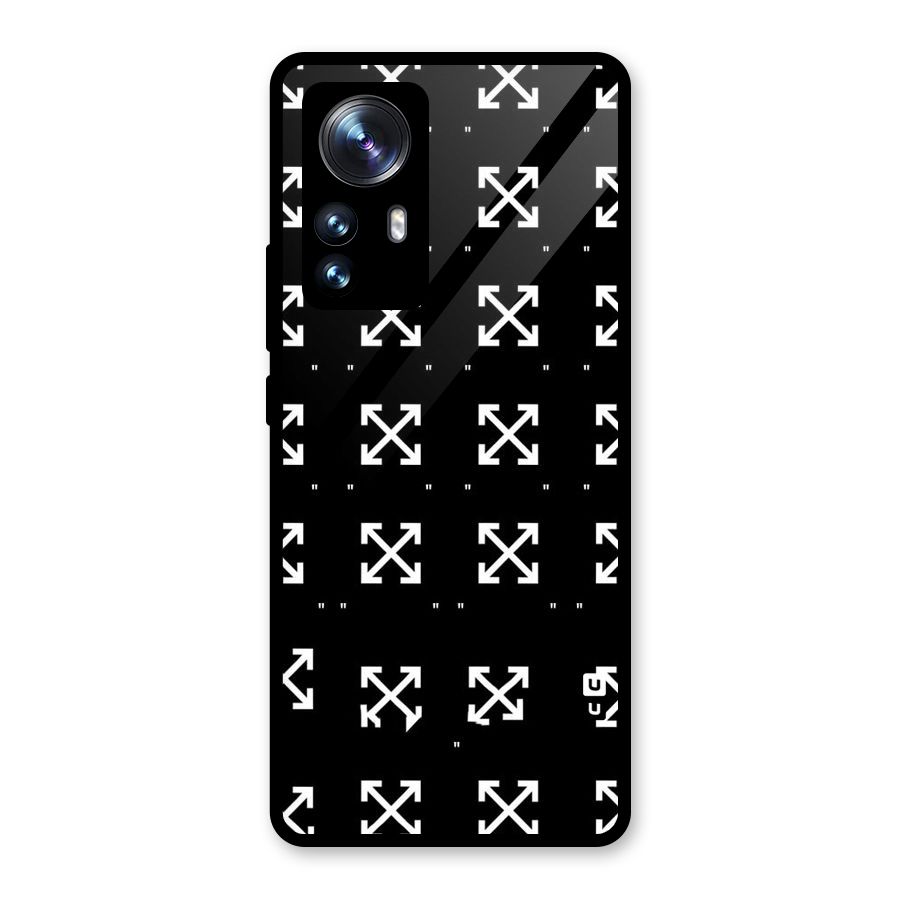 Cross Arrow Black Glass Back Case for Xiaomi 12 Pro
