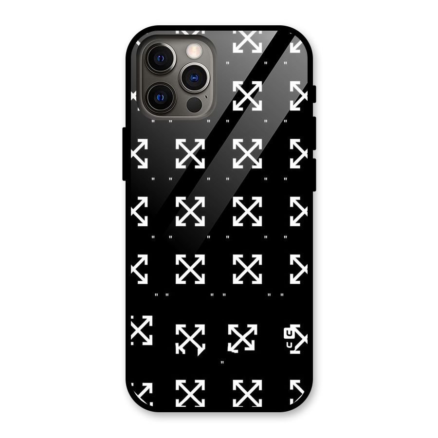 Cross Arrow Black Glass Back Case for iPhone 12 Pro