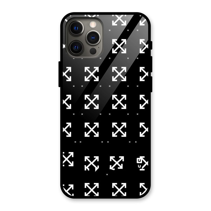 Cross Arrow Black Glass Back Case for iPhone 12 Pro Max