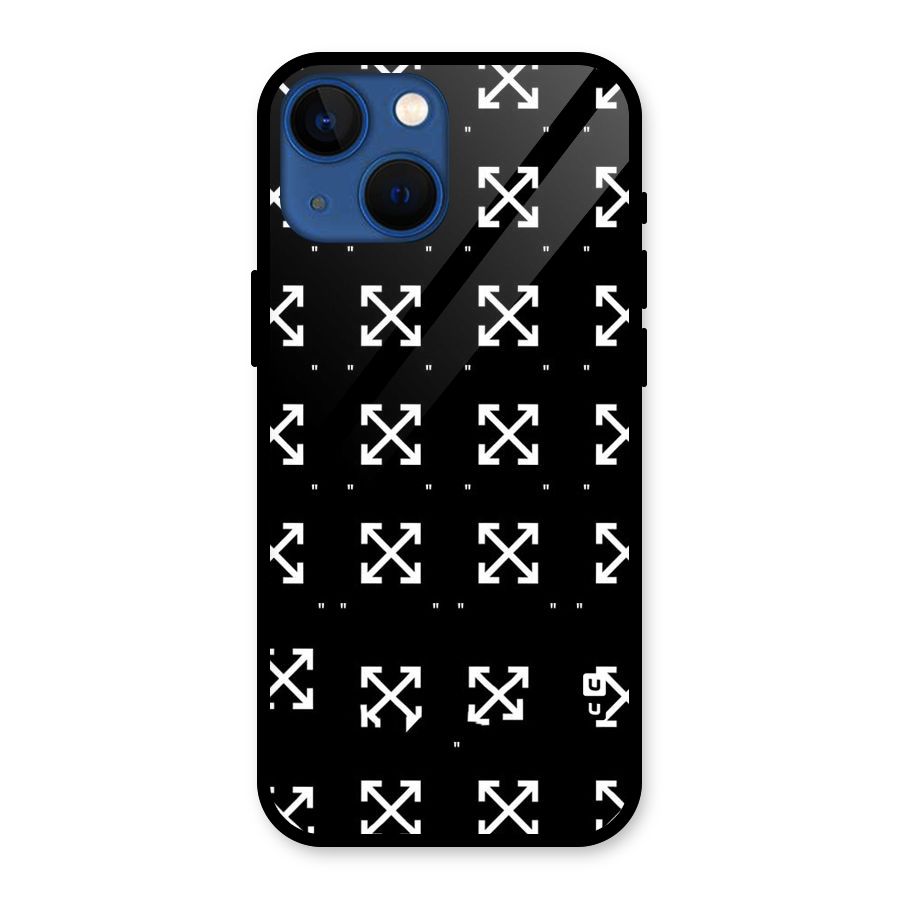 Cross Arrow Black Glass Back Case for iPhone 13 Mini