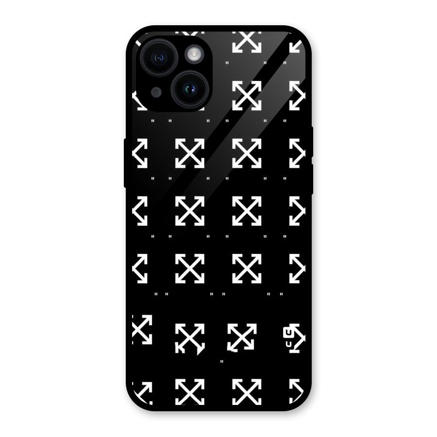 Cross Arrow Black Glass Back Case for iPhone 14