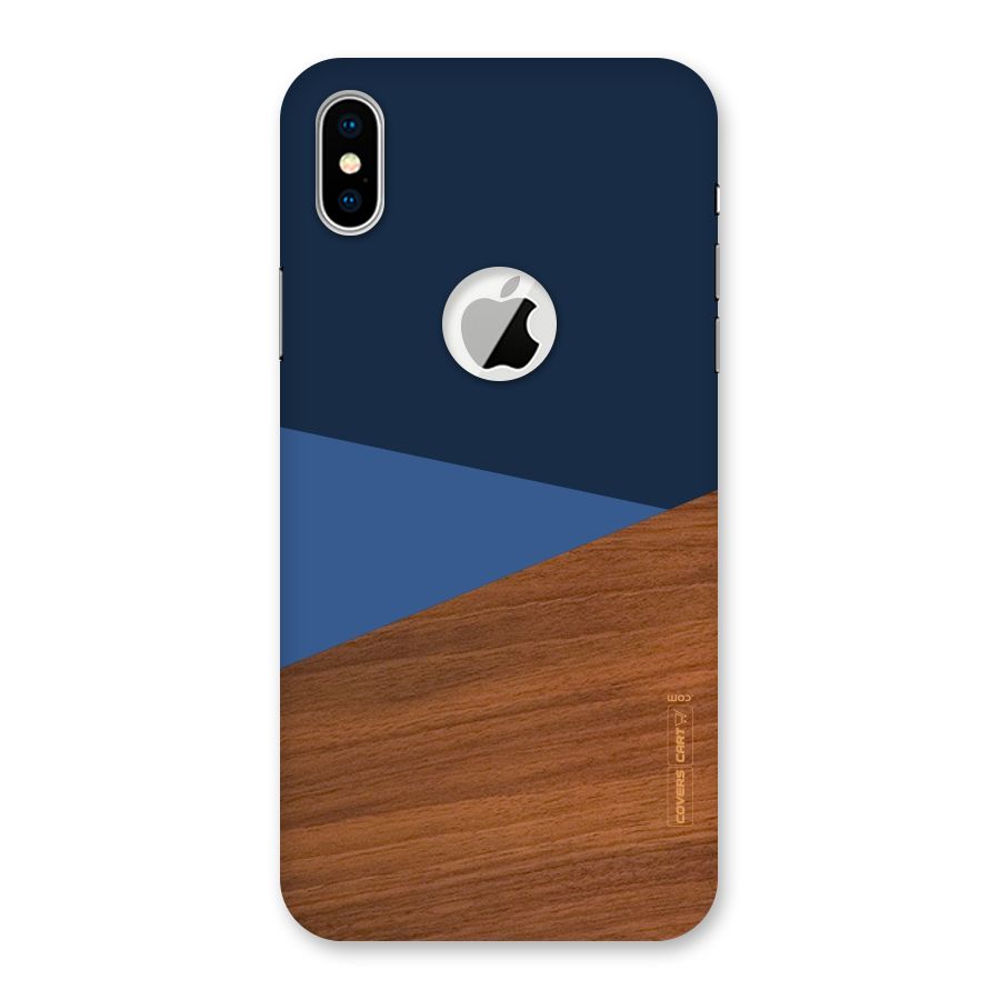 Crossed Lines Pattern Back Case for iPhone X Logo Cut