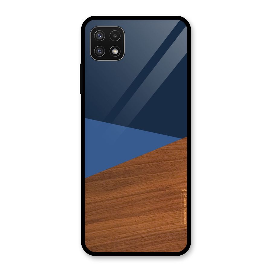 Crossed Lines Pattern Glass Back Case for Galaxy A22 5G