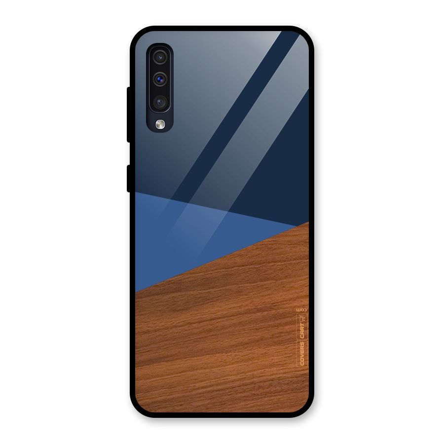 Crossed Lines Pattern Glass Back Case for Galaxy A50