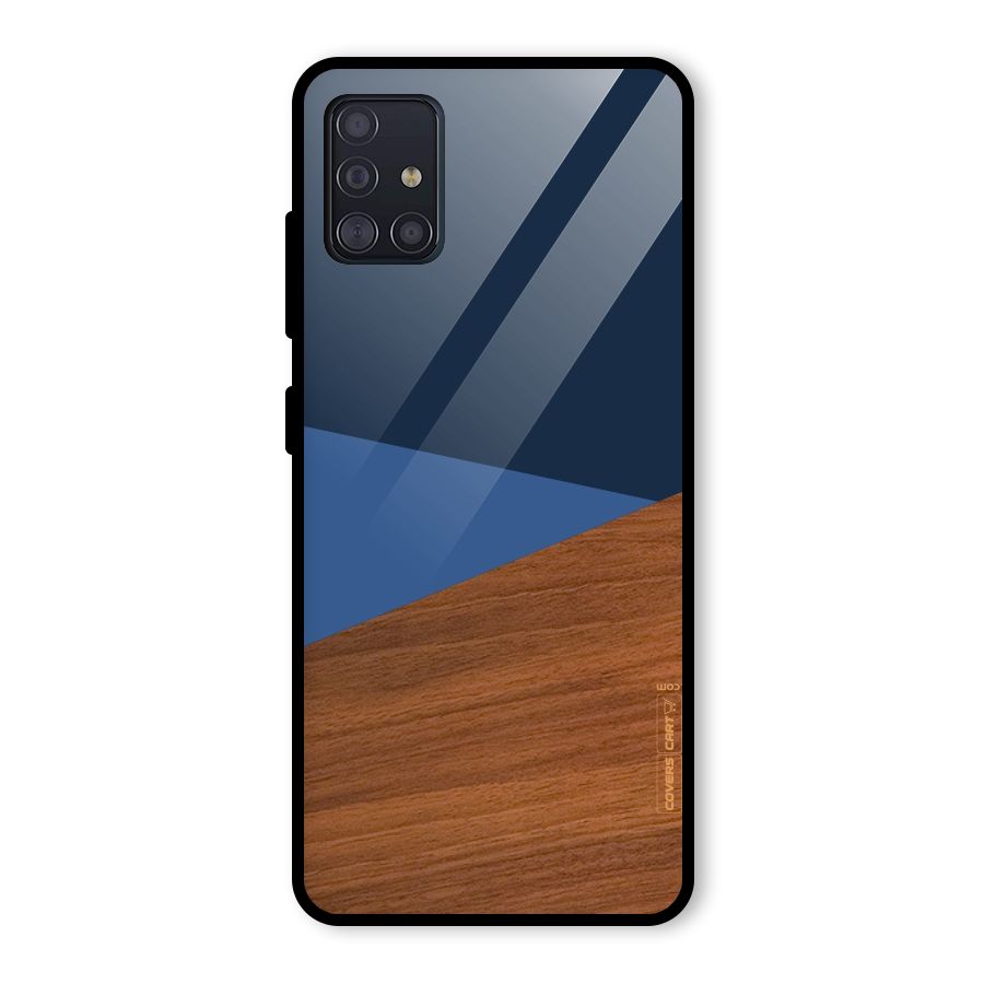 Crossed Lines Pattern Glass Back Case for Galaxy A51