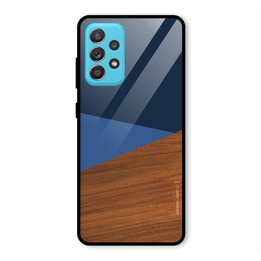 Crossed Lines Pattern Glass Back Case for Galaxy A52