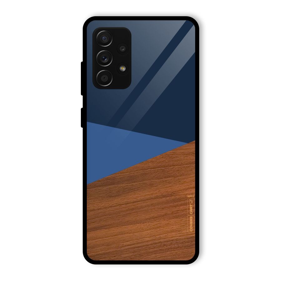 Crossed Lines Pattern Glass Back Case for Galaxy A53 5G