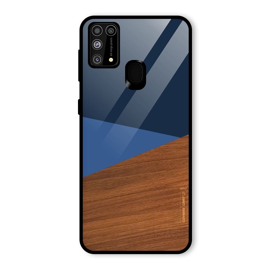 Crossed Lines Pattern Glass Back Case for Galaxy F41